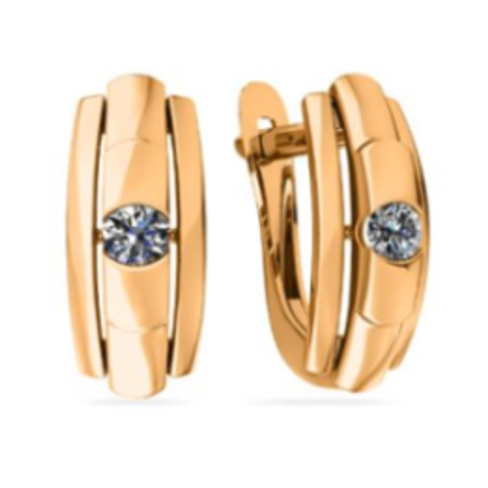 Серьги из золота с фианитами