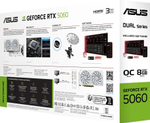 Видеокарта ASUS NVIDIA  GeForce RTX 5060 DUAL-RTX5060-O8G-WHITE 8ГБ Dual, GDDR7, OC,  Ret