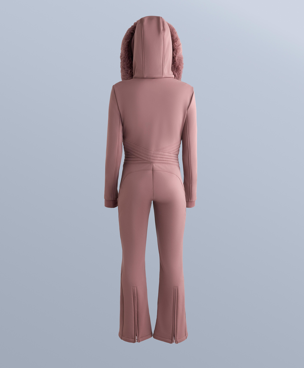 Oysho Водонепроницаемый облегающий эластичный горнолыжный комбинезон, фиолетово-розовый