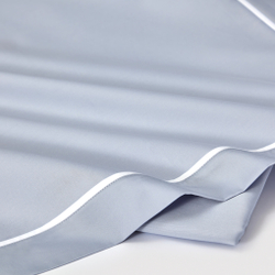 Постельное белье cемейное Сlaire&Caroll George серо-голубое с белым кантом