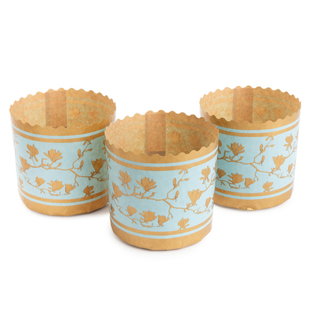 Форма бумажная для кулича d70*h85 мм МАГНОЛИЯ цветные (120-150гр.)