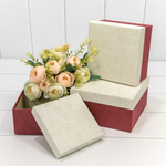 Коробка 17х17х9.5 см Набор 3 шт (Белый, Бордовый)