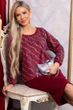 Костюм с юбкой Совершенство форм (бордовое) К14835-10М LT Collection