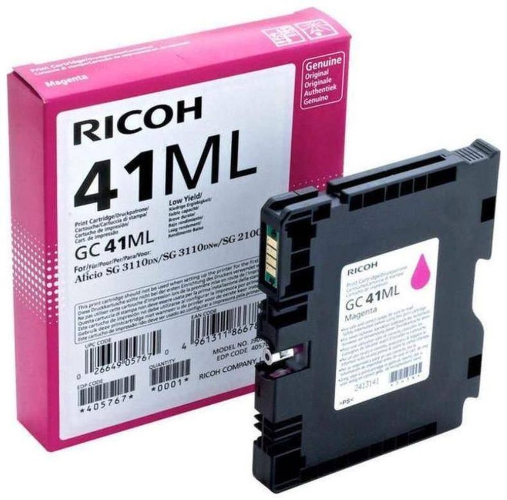 Картридж гелевый для RICOH Aficio 3110DN/ 3110DNw/3100SNw/3110SFNw/7100DN magenta (405767/type GC 41ML) 0.6К