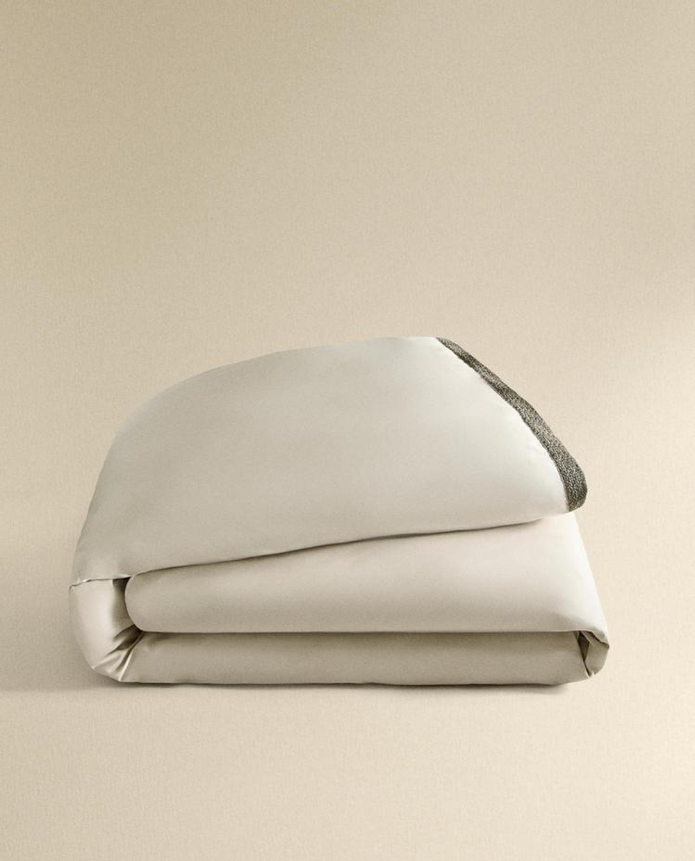 ZARA HOME ПОДОДЕЯЛЬНИК С ВЫШИВКОЙ, БЕЖЕВЫЙ