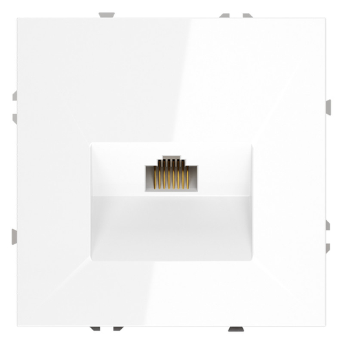 Розетка компьютерная встраиваемая VOLTUM S70 RJ45 кат.6, (белый глянцевый)