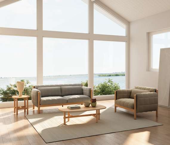 Двухместный диван Hild серый