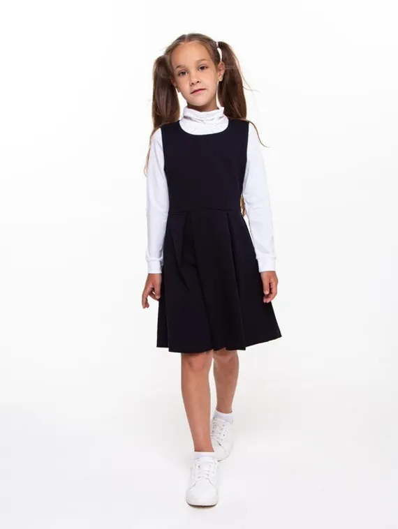 Сарафан для девочки, цвет синий, рост 122 см