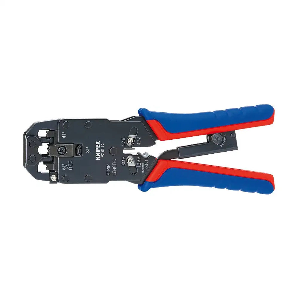 Инструмент для опрессовки штекеров типа Western чернёные 200 мм Knipex 97 51 12 SB