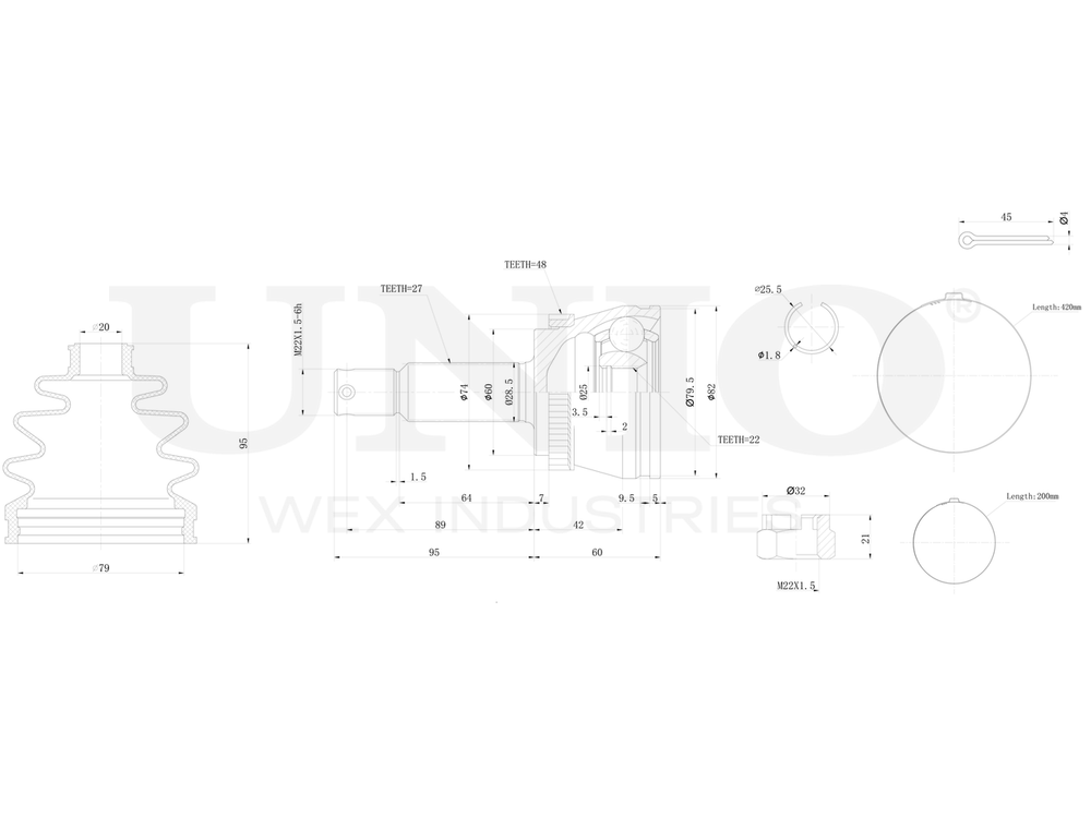 ШРУС внешний UNIO CVJ-20308