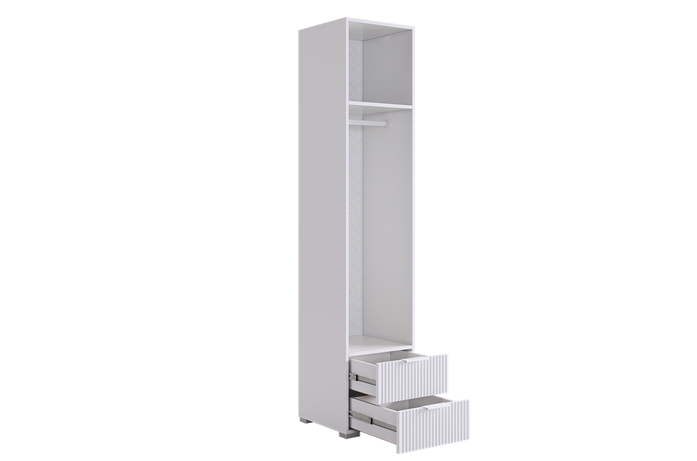 Шкаф однодверный "Зефир" 107.01, (Белое дерево/Белый (эмаль)),