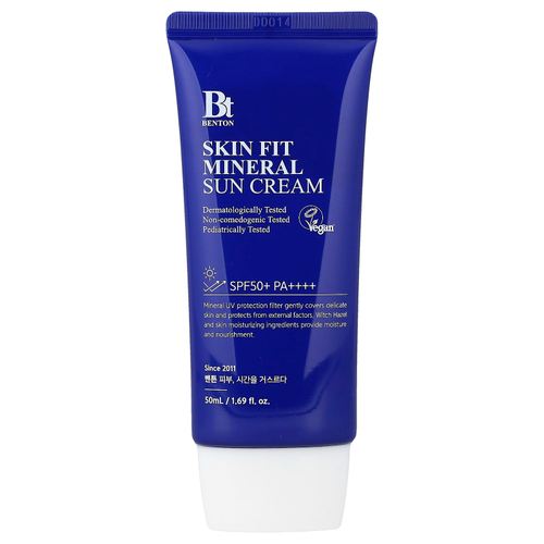 Benton, Skin Fit Mineral Sun, крем для лица с минералами, SPF 50+/PA++++, 50 мл (1,69 жидк. унции)
