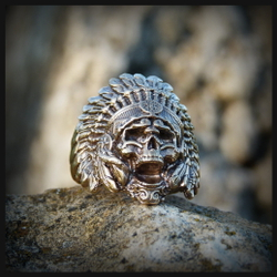 Кольцо мужское "Вождь" бронза , печатка для мужчины