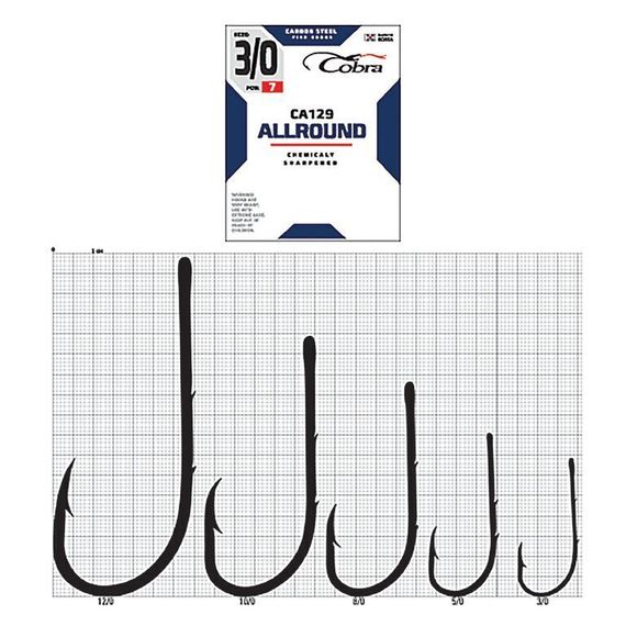 Крючки Cobra ALLROUND CA129  №5/0, 5 шт.