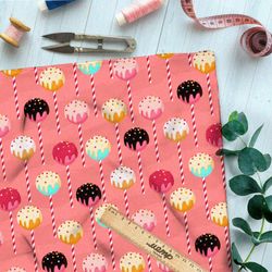 Ткань кулирная гладь аппетитные леденцы с посыпкой