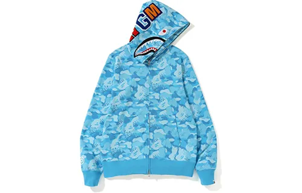 A Bathing Ape Fire Camo Shark Full Zip Худи