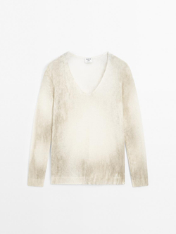 Massimo Dutti Трикотажный свитер - Studio, натуральный, кремовый