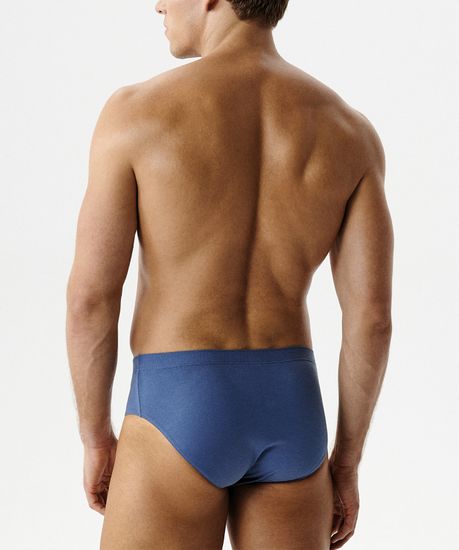 Мужские трусы (2шт) слипы классика Atlantic 2RMP-006, хлопок, деним + темно-синий