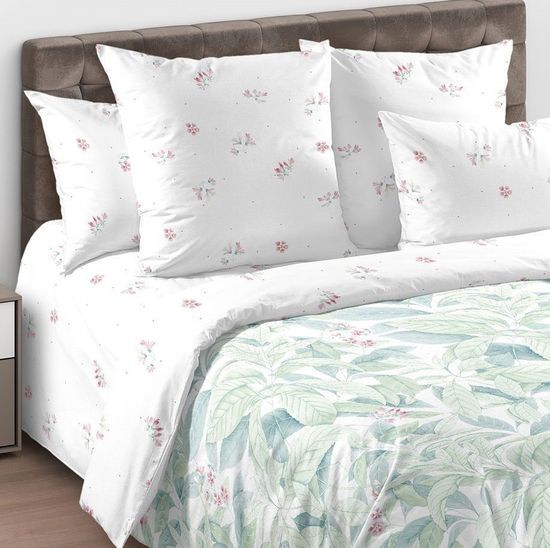 Евро комплект постельного белья Легкая прохлада (Королева) перкаль