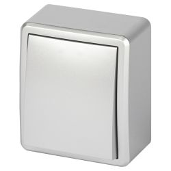 Выключатель ЭРА Эксперт 11-1202-03 с подсветкой IP20 10АХ-250В ОУ алюминий