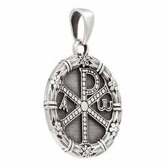 Подвеска Хризма RH односторонняя - кулон из серебра 925 пробы