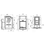 Дровяная печь для бани ЕРМАК 12 ПРЕМИУМ (Сталь)