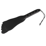 Кожаная шлёпалка в виде стопы , черная (Цвет: черный)