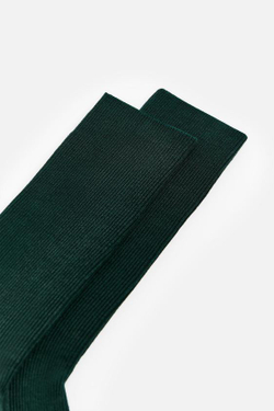 ZARA НОСКИ В РУБЧИК, ТЕМНО-ЗЕЛЕНЫЙ