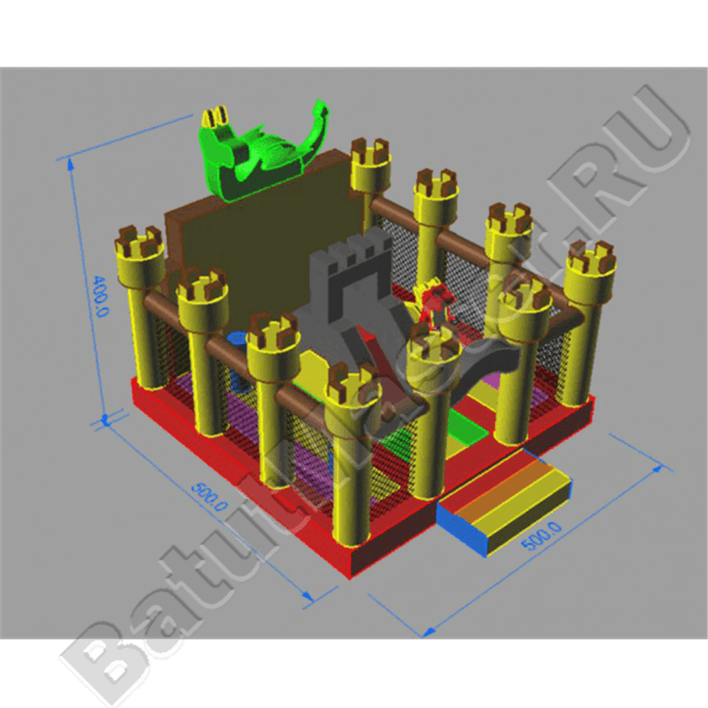 Коммерческий надувной батут "Замок дракона"