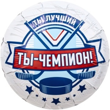 Р 18" Круг Хоккей Ты Чемпион! 40 см.