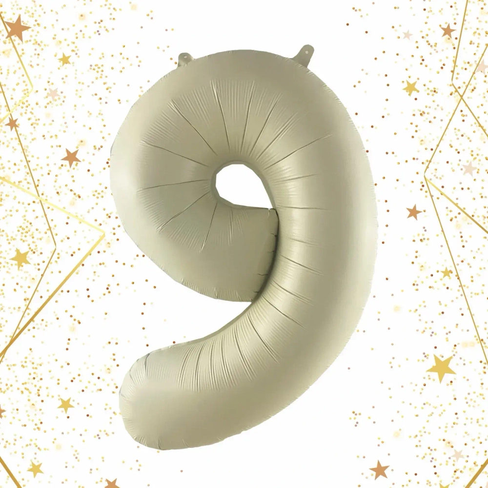 Шар фольгированный 32'/81см «Цифра «9» (молочный)