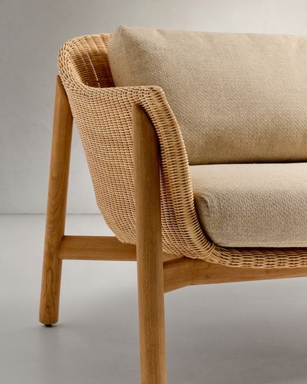 3-местный диван Galea из тикового дерева и синтетического ротанга, 223 см Испания 