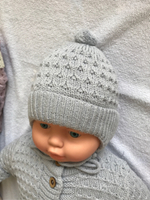 Комплект на выписку вязаный "АйШах" с шапкой и комбинезоном р.24 (Цвет: Черный, Размер: 80)