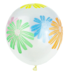 Шар воздушный прозрачный Alingar, №12, "Цветы", с цветным рисунком, 100шт/уп, пакет с европодвесом