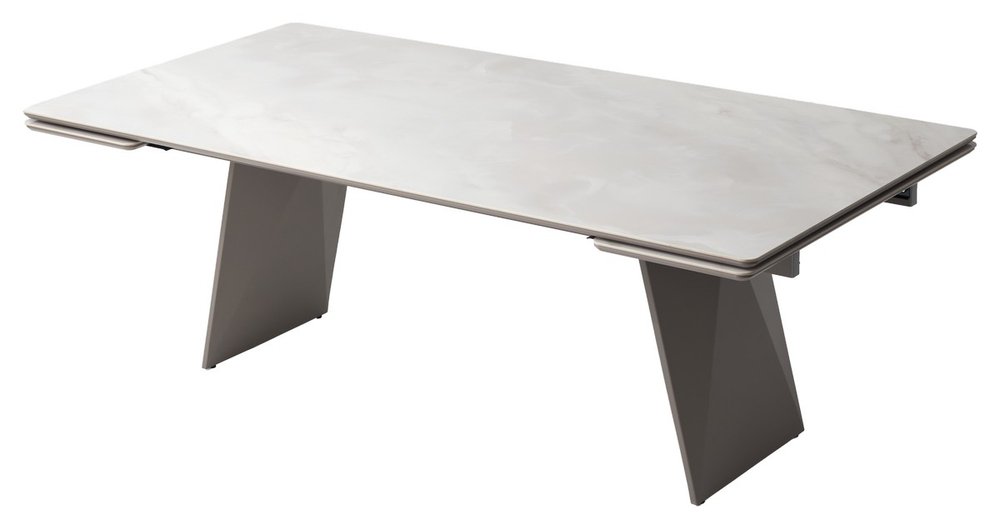 Стол М-City DISAUR Шерл 220 Оникс (Crystal Onix Bianco), керамика, Латте каркас