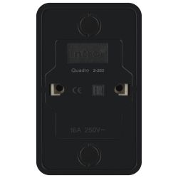 Розетка Intro Quadro 2-203-05 двойная без заземления 2х2P 16А-250В IP20 ОУ антрацит | Intro