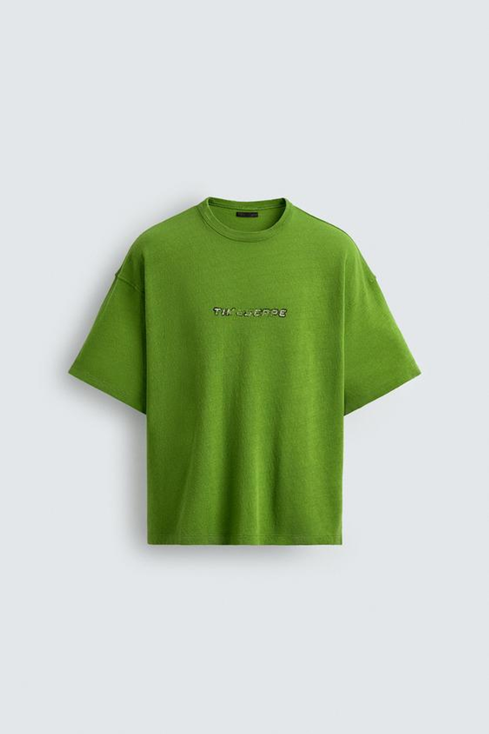 ZARA ФУТБОЛКА RELAXED FIT С ПРИНТАМИ И ЭФФЕКТОМ ПОТЕРТОСТИ, ЗЕЛЕНЫЙ