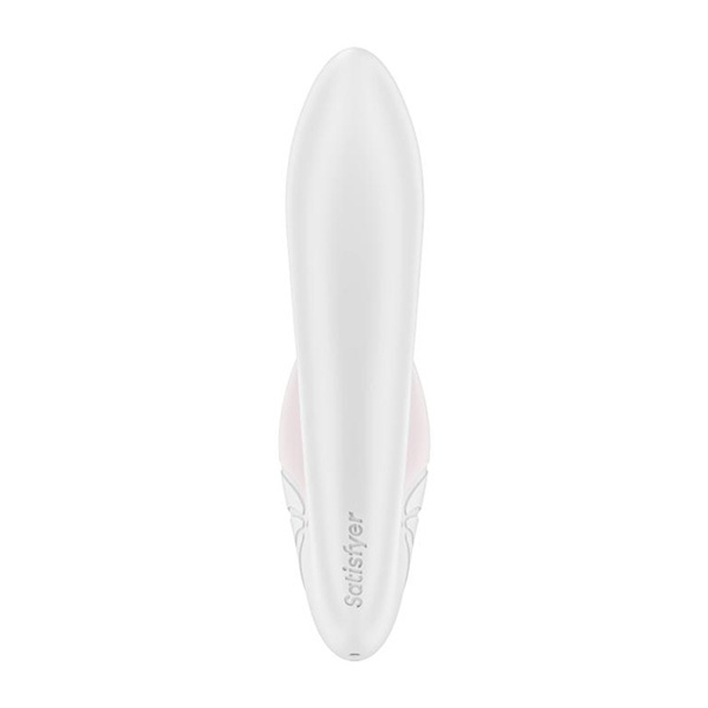 Белый вибратор 16,9см с вакуумным стимулятором Satisfyer Supernova