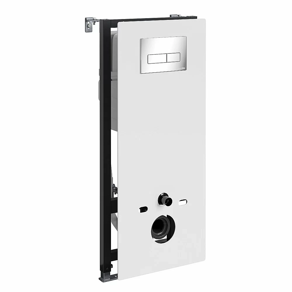 Инсталляция для унитаза WasserKraft Abens 20TLT.010.ME.WH.CH03 черная панель/кнопка хром
