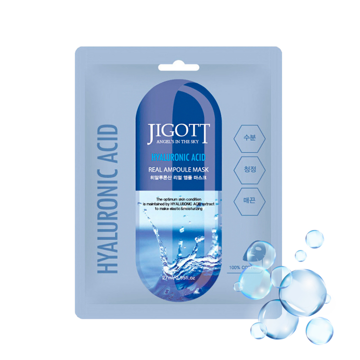 Маска для лица Jigott Hyaluronic Acid Real Ampoule Mask тканевая Гиалуроновая кислота 27 мл