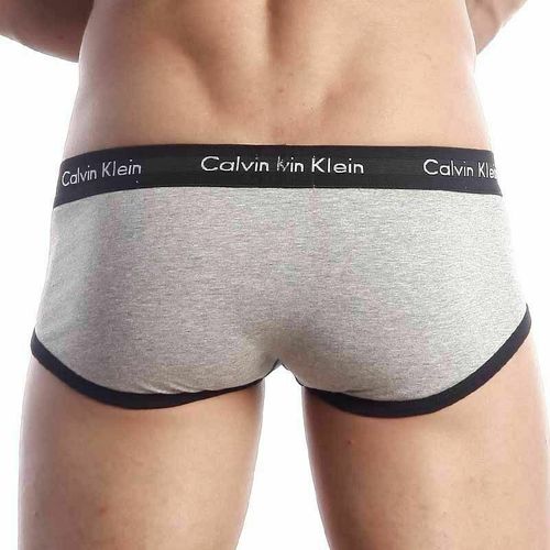 Мужские трусы брифы Calvin Klein 365 Grey Black Brief