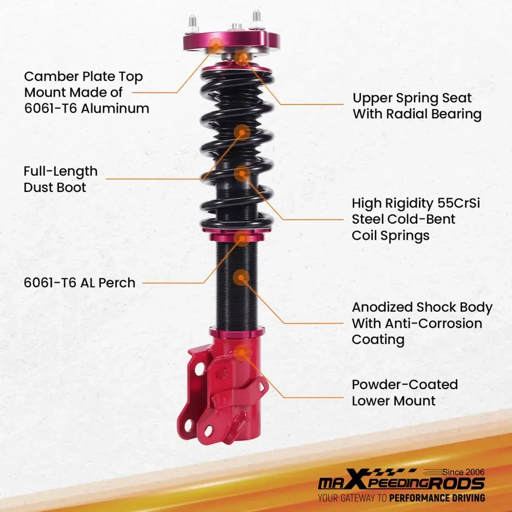 Комплект для автомобиля Honda CivicSi 2006-2011 Maxpeedingrods Suspension Kits Adjustable Height Coil Strut Coilovers lowering kit