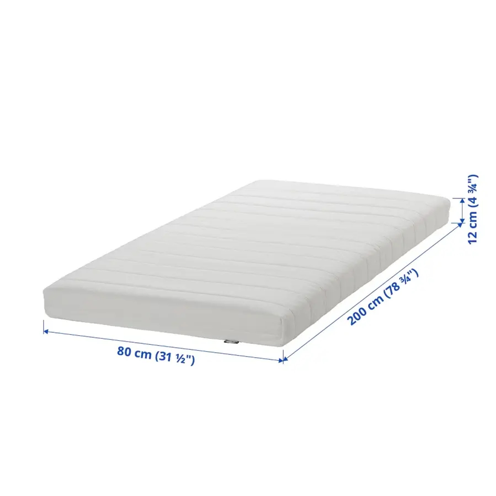 Матрас для односпальной кровати - AFJALL  IKEA/ АФЬЕЛЛЬ ИКЕА, 80x200 см, белый