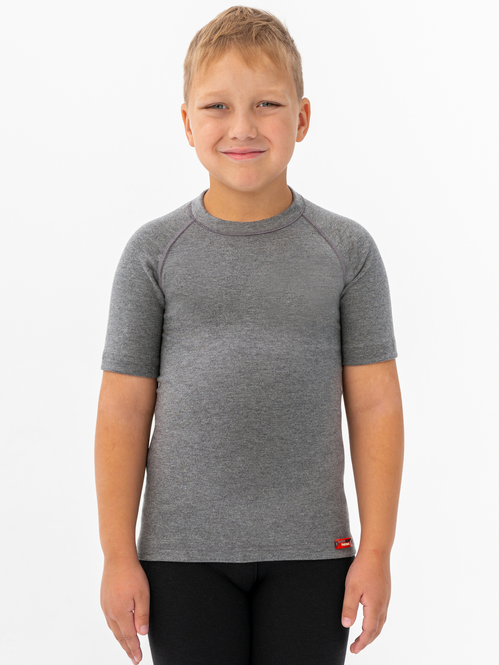 Футболка детская термо унисекс серый меланж