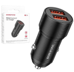 Автомобильный адаптер питания BOROFONE BZ19B 2USB 36W QC 3.0 (черный)