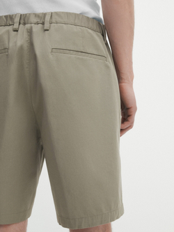 Massimo Dutti Шорты из хлопкового поплина,  цвет мха