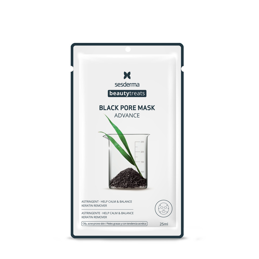 Sesderma BEAUTYTREATS Black Pore Mask - Очищающая тканевая маска для лица с экстрактом частиц угля