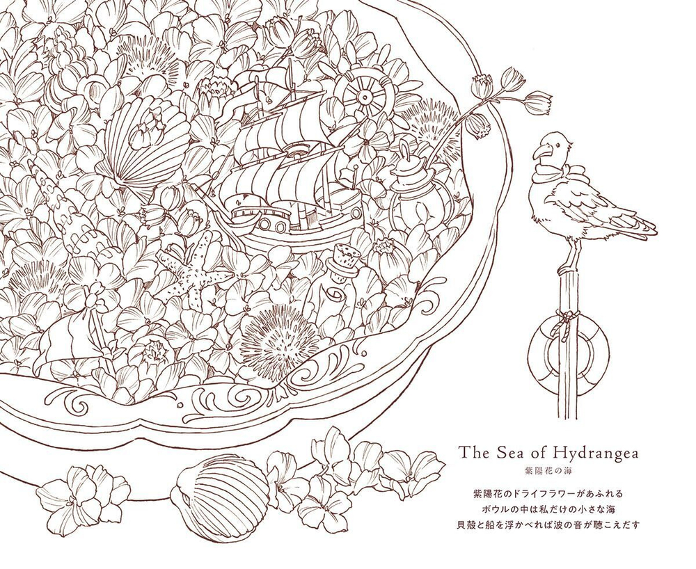 Seasonal Wreaths of plants and friends. Coloring Book