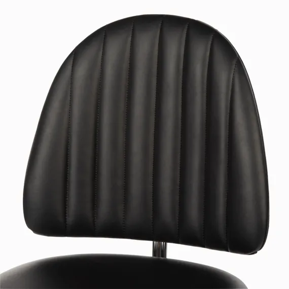 Обеденный стул Sundseat, черная экокожа, ножки хром