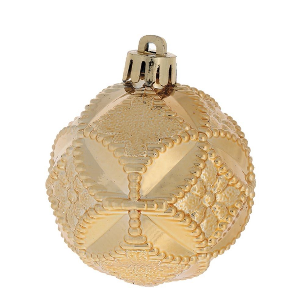 GAEM Набор из 6шт Украшение новогоднее Шар "Золотистый жемчуг", D6 см, L12 W6 H17,5 см